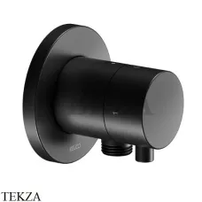 Keuco IXMO Comfort Вентиль запорный, 3 потока, с выводом шланга, круг, внешняя часть 59549371101, черный матовый