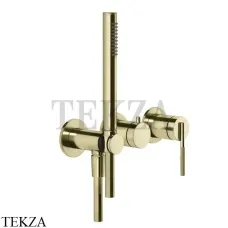 Gessi INGRANAGGIO Смеситель для душа на 2 потока, с гарнитуром, внешняя часть 63545-710, Brass PVD
