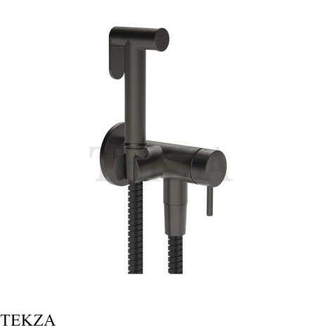 Gessi Гигиенический душ со смесителем, выводом воды и держателем 45130-707, black хром Brush