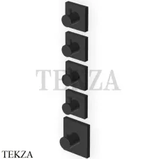 Zucchetti PAN Термостат для душа, 4 выхода, внешняя часть ZP8662.N1, черный goffrato