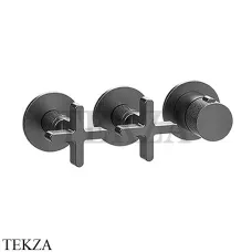 Gessi INCISO SHOWER Термостатический смеситель, 2 потока, внешняя часть 58434-707, Black Metal Brushed