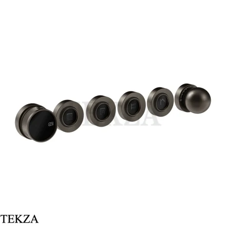 Gessi Perle Термостат для душа на 4 потока, внешняя часть 74036-707, black хром Brush
