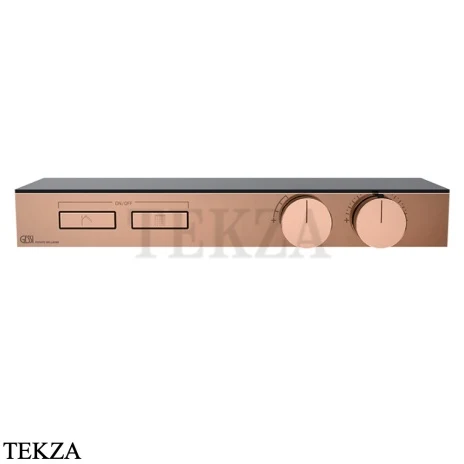 Gessi HI-FI Термостатический смеситель с полочкой, на 2 потока, внешняя часть 63022-030, медь глянец