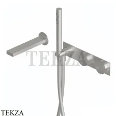 Ritmonio Dot316 Смеситель для ванны с гарнитуром, внешняя часть PR50EC101 INOX, Brushed steel