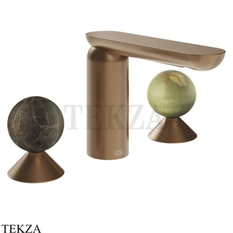 Gessi Perle Смеситель для раковины на 3 отв., без гарнитура 74155-708, медь Brushed