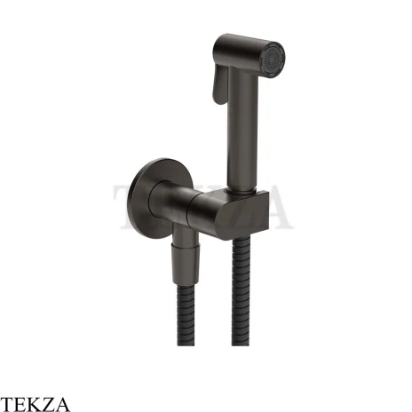 Gessi Гигиенический душ с запорным узлом, выводом воды и держателем 45226-707, black хром Brush