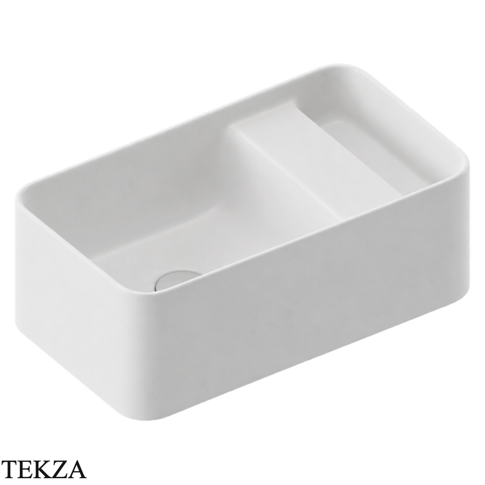 ArtCeram Brooklyn раковина подвесная и накладная The.Saniglaze с боковым сухим отсеком BNL004 05 34, белый матовый