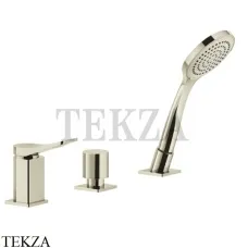 Gessi RILIEVO Смеситель для ванны с гарнитуром, без излива 59043-720, Nickel PVD