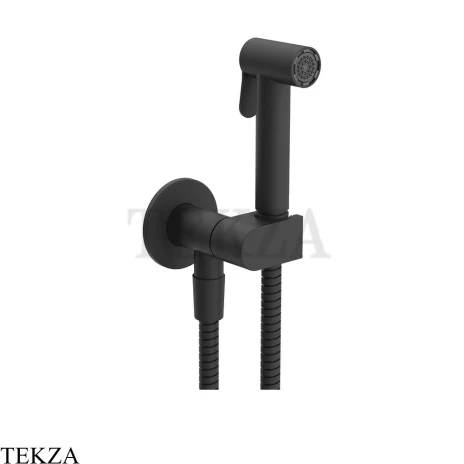 Gessi Гигиенический душ с запорным узлом, выводом воды и держателем 45226-299, черный матовый