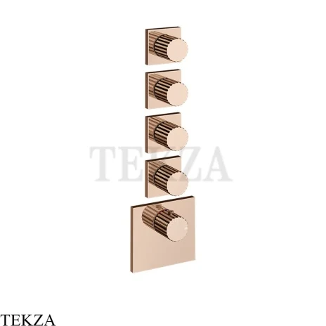 Gessi Incastri Термостат для душа 4 потока, внешняя часть 75308-030, медь глянец