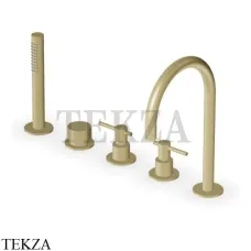 Zucchetti Helm Смеситель на борт ванны с гарнитуром ZHL511.XP31, brushed british gold PVD