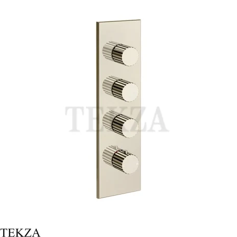 Gessi Incastri Термостат для душа 3 потока, внешняя часть 75316-720, никель глянец
