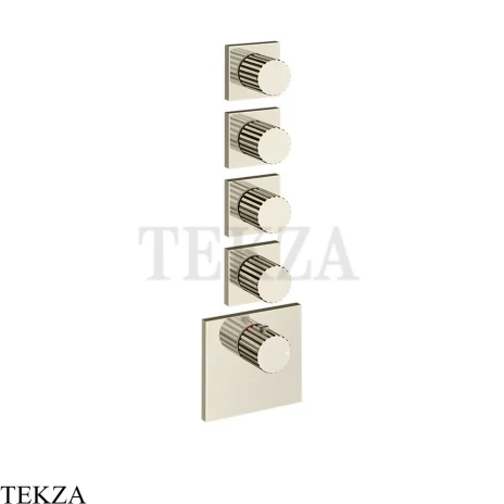 Gessi Incastri Термостат для душа 4 потока, внешняя часть 75308-720, никель глянец
