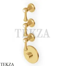 Zucchetti Agora Classic Термостат для душа, 3 выхода, внешняя часть ZAL661.C41, brushed gold