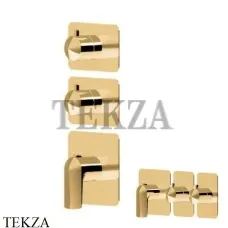 Newform Delta Zero Термостат для душа 2 потока, внешняя часть 69864E.59.097, PVD Br. Gold