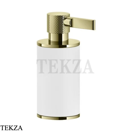 Gessi INCISO accessories Дозатор настольный для жидкого мыла, белый 58537-710, Brass PVD