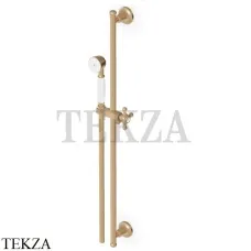 Zucchetti Agora Classic Штанга с ручной лейкой, керамика Z93108.P31, brushed british gold PVD