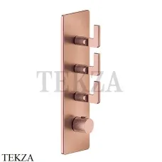 Gessi INCISO WELLNESS Термостат 3 выхода, внешняя часть 58206-030, Copper глянец