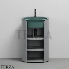 CIELO I Catini Tiberino Тумба отдельностоящая CAMTL, с 3-мя полками, слив в стену, Brina-Smeraldo
