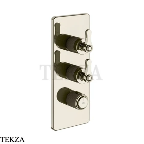 Gessi VENTI20 Термостат для душа, 2 потока, внешняя часть 65200-720, Nickel PVD