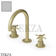Zucchetti Helm Diagonal Смеситель для раковины, без донного клапана ZHM515.XP31G3, brushed british gold PVD