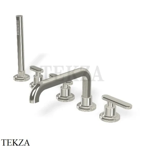 FIMA Carlo Frattini Park Line Смеситель для ванны на борт с гарнитуром F1324LN, Nickel глянец