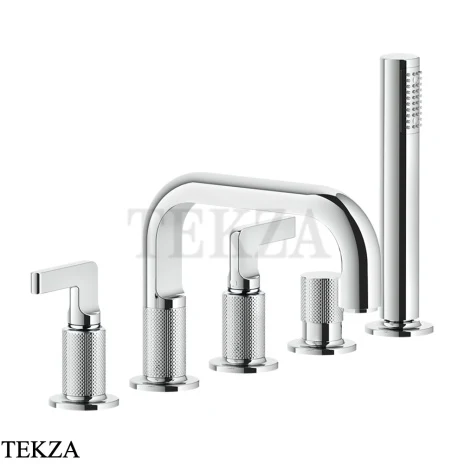 Gessi INCISO Смеситель на борт ванны с изливом, гарнитуром 58040-031, хром глянец