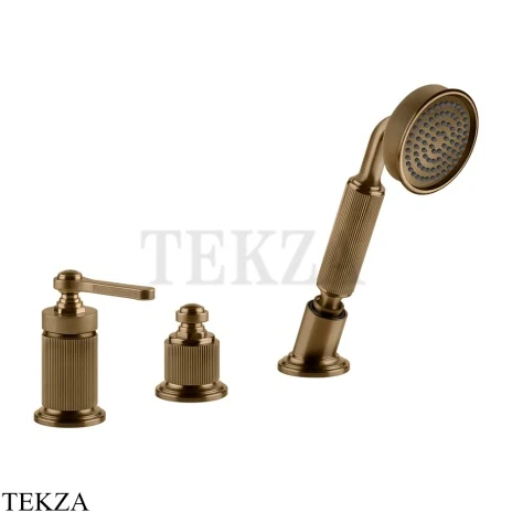 Gessi VENTI20 Смеситель на борт ванны без излива, с гарнитуром 65043-791, Deep Bronze Br. PVD