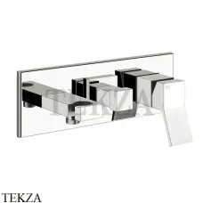 Gessi RETTANGOLO K Смеситель для душа (1 верх.душ/2 руч.душ), внешняя часть 53141-720, Nickel PVD Gessi RETTANGOLO K Смеситель для душа (1 верх.душ/2 руч.душ), внешняя часть 53141-720, Nickel PVD