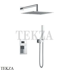 Boheme Qubic Смеситель для душа, ручной душ, верхняя лейка, комплект 474-3-CR, Хром глянец