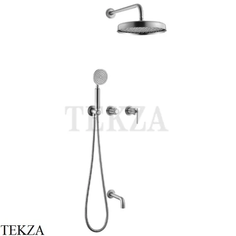 Boheme ETERNA Смеситель для душа, верхний и ручной душ, излив 174-2-NB, Nickel Brush