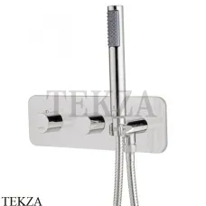 Bossini Teo Термостат для душа 2 потока с гарнитуром, комплект Z005351.094, никель Brushed