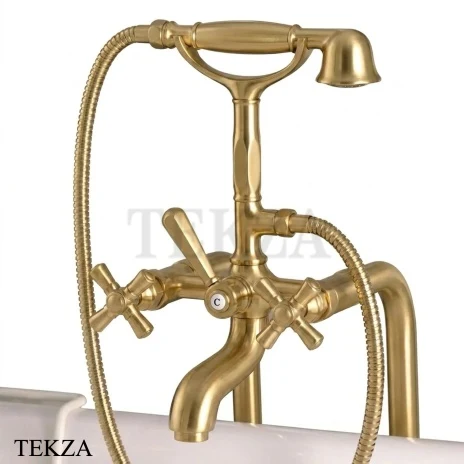 Nicolazzi TEIDE FOUR Смеситель для ванны с душевым гарнитуром 1901OS45, Brushed brass