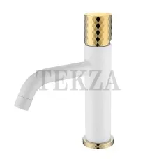 Boheme Stick Смеситель для раковины, без донного клапана Stick 121-WG White DIAMOND Gold