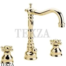 Migliore Revival Смеситель для раковины на 3 отверстия, с донным клапаном19515 , золото глянец