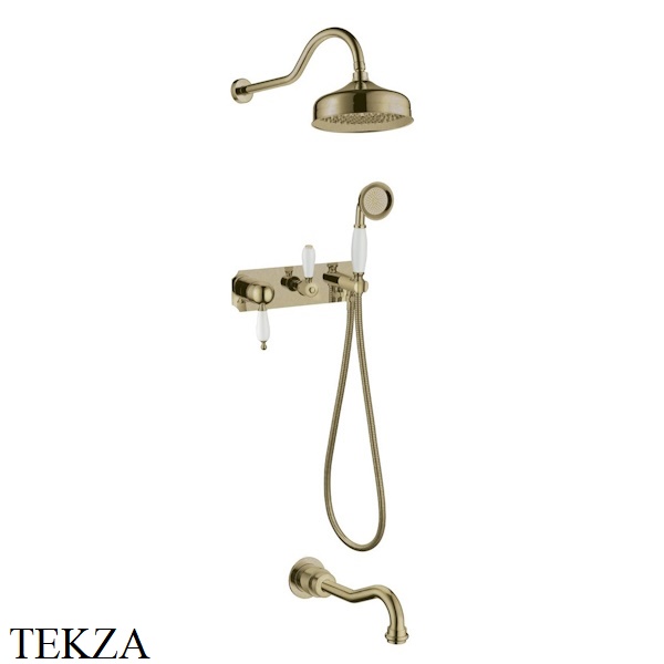 Boheme Medici Смеситель для душа комплект, излив, верхний и ручной душ 308, Bronze