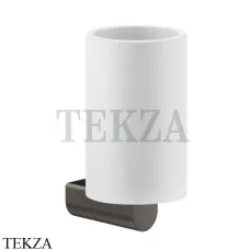Gessi RILIEVO Стакан настенный, композит белый 59507-707, Black Metal Brushed Gessi RILIEVO Стакан настенный, композит белый 59507-707, Black Metal Brushed