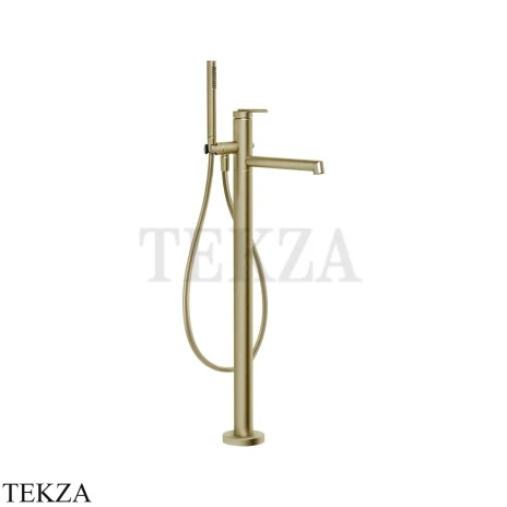 Gessi INGRANAGGIO Смеситель для ванны напольный, с гарнитуром 63528-727, Brushed Brass PVD
