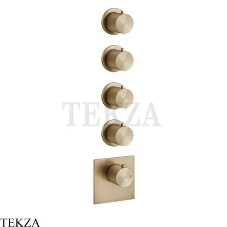 Gessi 316 WELLNESS Термостат 4 выхода, внешняя часть 54508-726, Warm Steel Brushed PVD