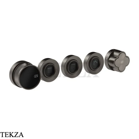Gessi Ludovica Термостат для душа на 3 потока, внешняя часть 76336-707, black хром Brush