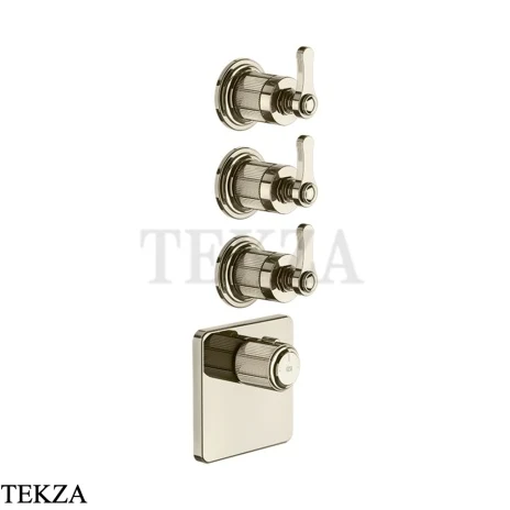 Gessi VENTI20 Термостат для душа, 3 потока, внешняя часть 65206-720, Nickel PVD