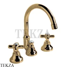 Devon&Devon CITY Смеситель для раковины, с донным клапаном UTCI100A, золото светлое глянец