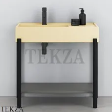 CIELO Plinio 85 Консоль с керамической раковиной и полкой, Canapa-черный