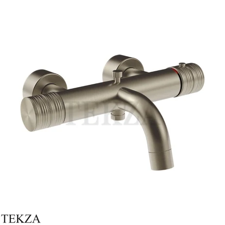 Gessi Habito TRAME Термостатический смеситель для ванны с изливом 70313-149, Finox Brushed Nickel
