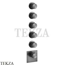 Gessi 316 WELLNESS Термостат 5 выходов, внешняя часть 54510-707, Black Metal Brushed