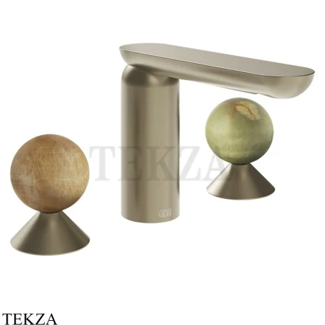 Gessi Perle Смеситель для раковины на 3 отв., без гарнитура 74355-149, нерж. сталь Brush / никель Brushed