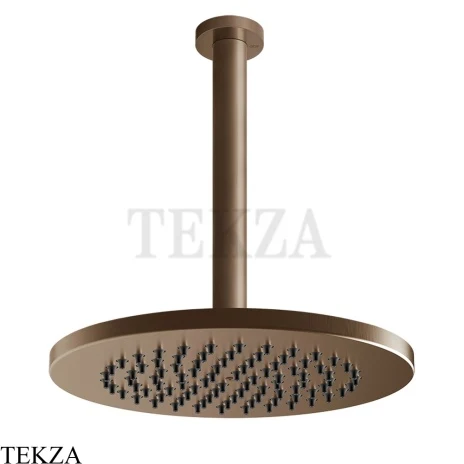 Gessi 316 SHOWER Верхняя душевая лейка D21,8 с креплением 54151-708, Copper Brushed PVD