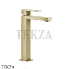 Gessi Rettangolo Смеситель для раковины высокий, без сливного гарнитура 11922-727, Brushed Brass