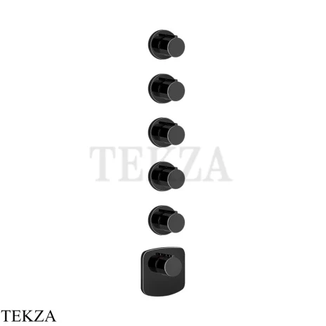 Gessi Ingranaggio-Anello Термостат для душа, 5 потоков, внешняя часть 43240-706, Black Metal PVD