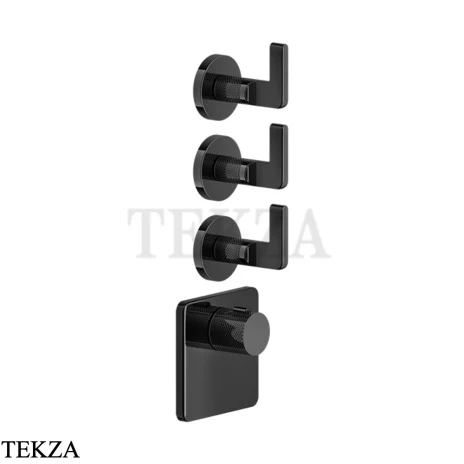 Gessi INCISO WELLNESS Термостат 3 выхода, внешняя часть 58216-706, Black Metal PVD